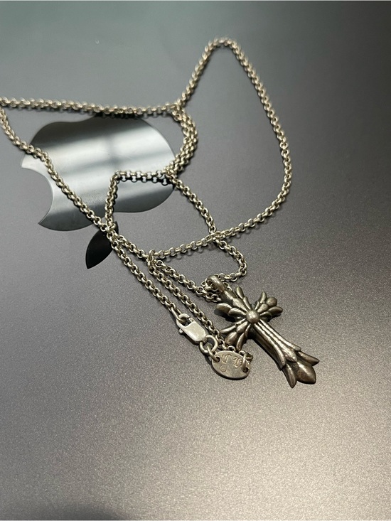 Chrome Hearts Jewelry - Chrome Hearts Silver Fleur Cross Pendant on Chain